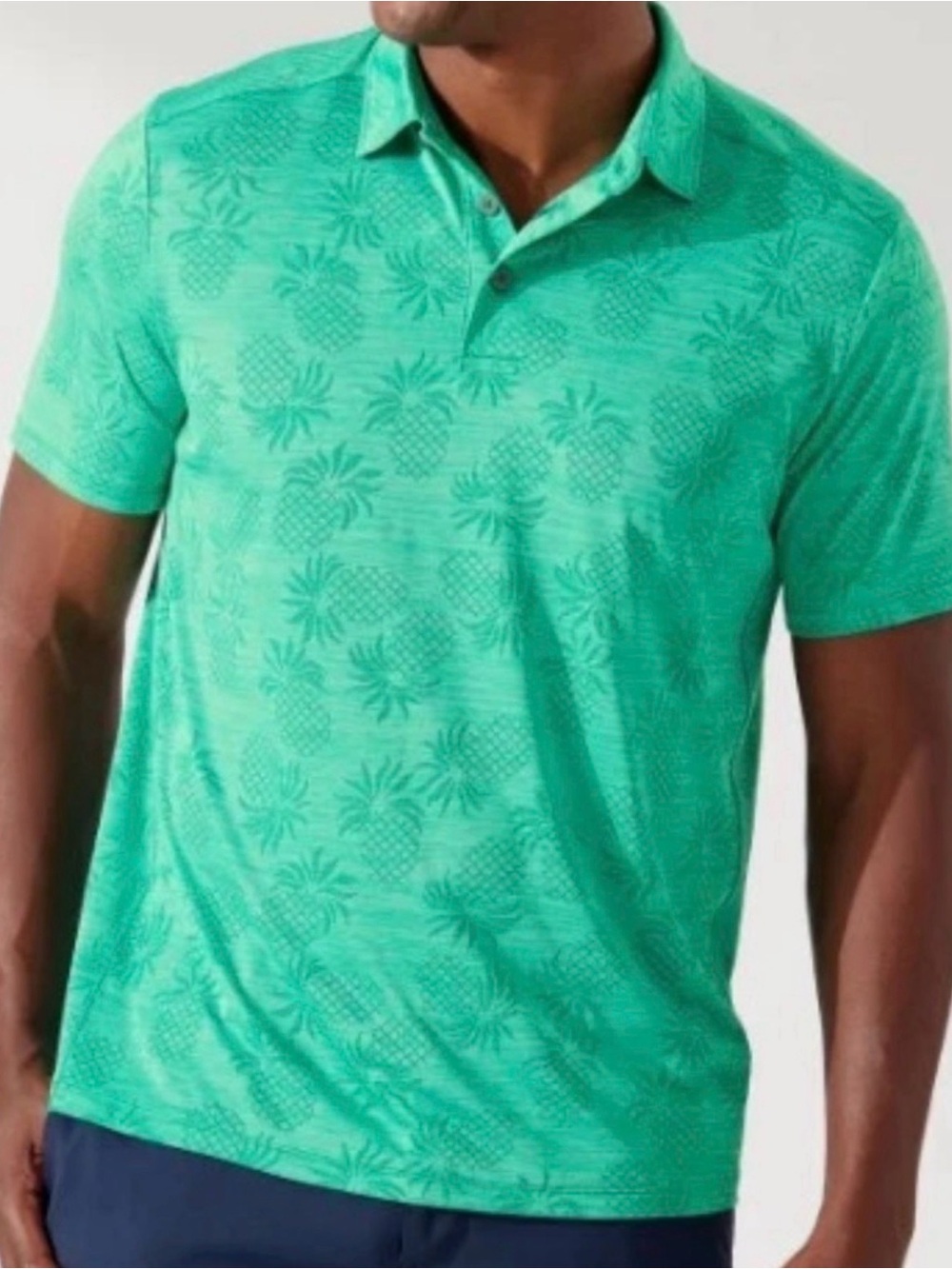 TOMMY BAHAMA Island Zone Polo Shirt XL Green Palm Coast Pineapple Golf Aloha